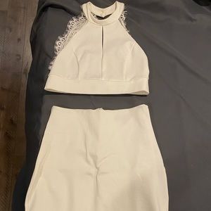 White two piece skirt and halter top